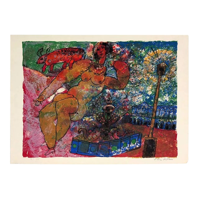 Theo Tobiasse Untitled, From the Song of Songs of King Solomon (Hand Signed Lithograph) 1975 For Sale