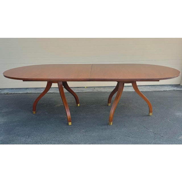 Traditional Ralph Lauren Traditional Double Pedestal Dining Table For Sale - Image 3 of 8
