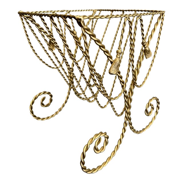 Gilt Metal Magazine Rack For Sale