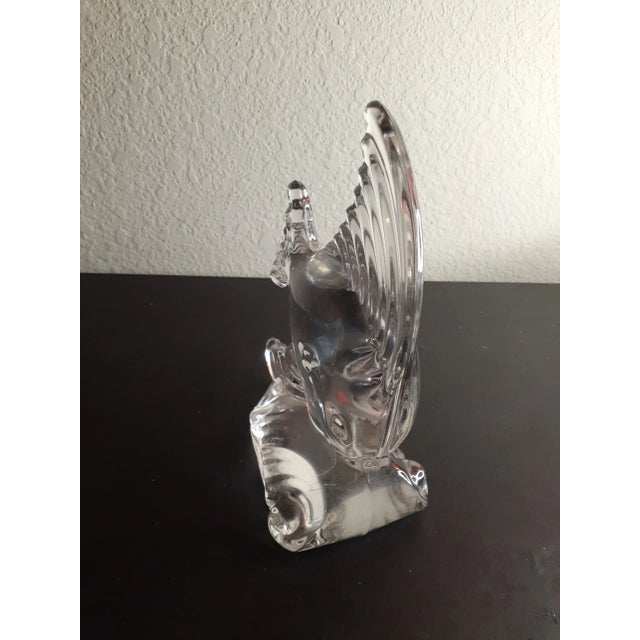 Vintage Clear Art Glass Fish on Pedestal Sculpture For Sale - Image 11 of 12