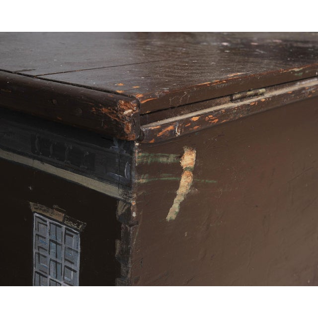 19th C. English Painted Pine Chest With Georgian Manor Façade For Sale - Image 14 of 18