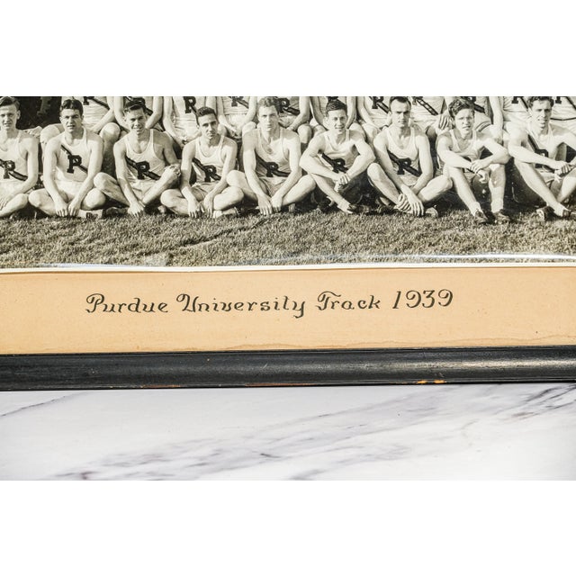 Black Large Original Antique Photograph Purdue University Framed Track Running Team Sports Photo For Sale - Image 8 of 13