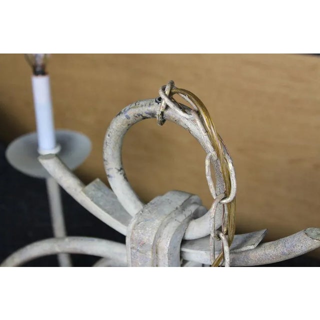 Metal Fine Arts Lamps Co. Six Branch Light Fixture Chandelier For Sale - Image 7 of 13
