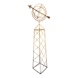 Late 20th Century Large Classical White Iron Armillary Sphere Garden Sculpture on Stand