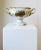 A beautiful, relatively large, German white porcelain jardinière / footed centerpiece vessel with gold Neoclassical...