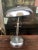 Elegant chrome ministerial lamp, designed by the Italian architect Giovanni Michelucci and made of chromed metal in 1940...