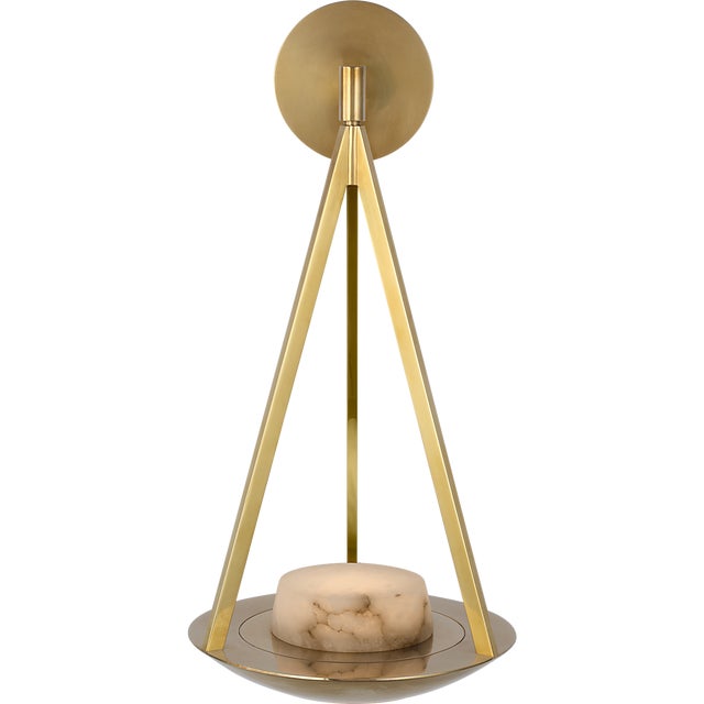 Divina 19" Floating Bowl Sconce in Soft Brass with Alabaster Designer: Barbara Barry Finish: Soft Brass Height: 19" Width:...