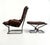 Mid-Century Modern Set of Vintage Leather Lounge Chair and Ottoman by Harald Relling for Westnofa, 1970s, Set of 2 For Sale - Image 3 of 18