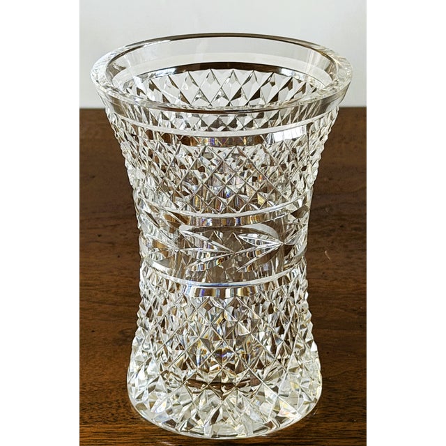 Glass Vintage Waterford Lead Crystal Bowl and Flower Vase Glandore Pattern - 2 pcs For Sale - Image 7 of 17