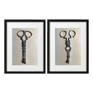 18th Century Regency Sterling Silver Sugar Nips with Frames, London, 1750, Set of 2 For Sale