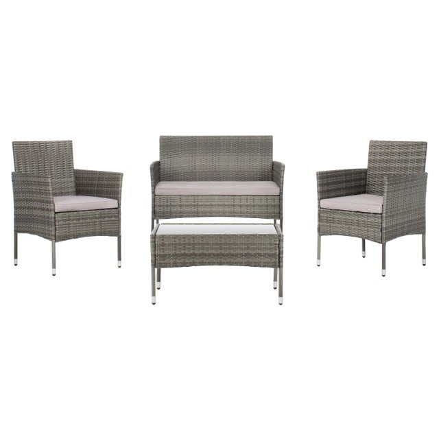 Gray Abdul 4-Piece Living Set, Grey/Grey Cushion For Sale - Image 8 of 8