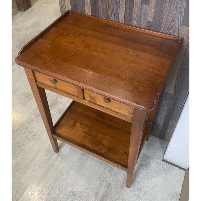 Rustic Vintage Side Table in Cherry Wood, 1950s For Sale - Image 3 of 18