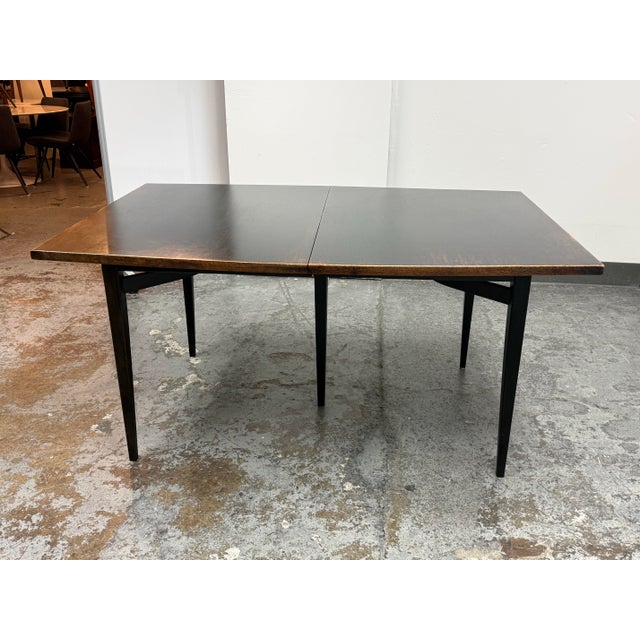 Mid 20th Century Modern Ebonized Walnut Extension Dining Room Table For Sale - Image 4 of 12