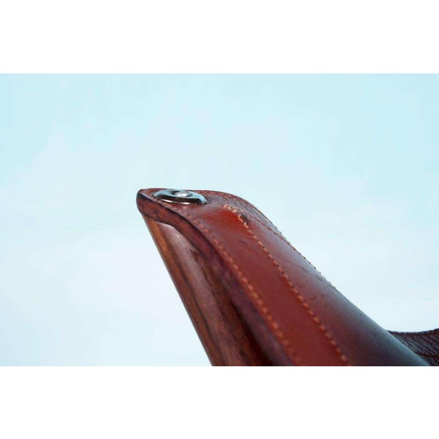 Scandinavian Travel Stool in Leather For Sale - Image 5 of 9
