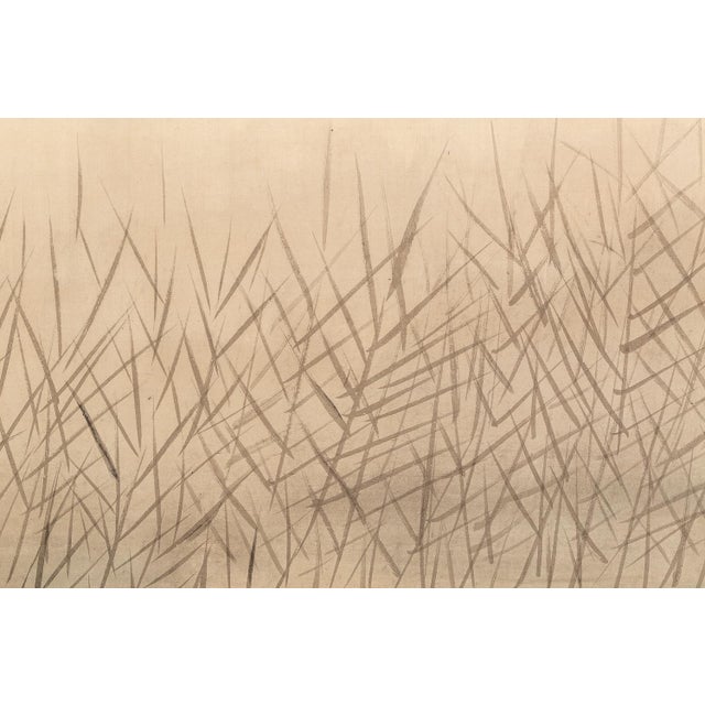 Japanese Meiji Two-Panel Screen With White Heron Under Willow, Signed Houshou, C. 1910 For Sale - Image 4 of 8