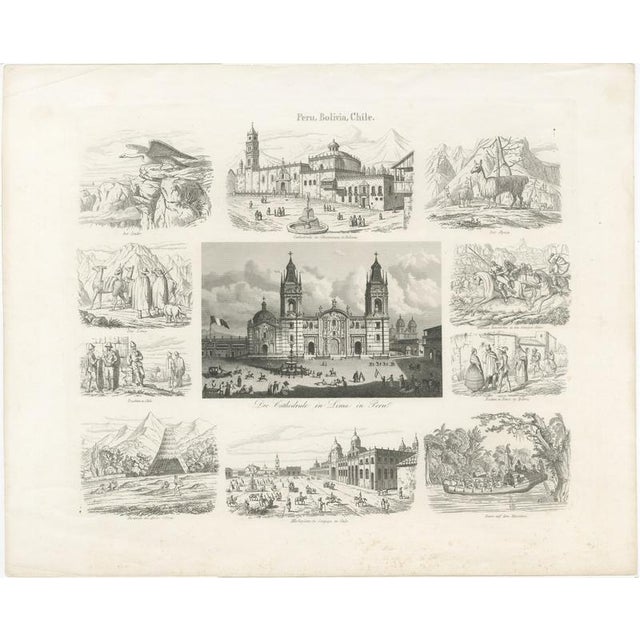 Antique Print of Peru, Bolivia and Chile Lima Cathedral and Views, 1855 For Sale - Image 3 of 9