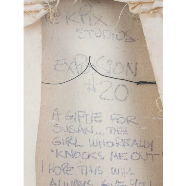 Textile Paul Olsen Original Abstract Painting "Explosion #20" Fire Cracker Series – Vintage Expressionist Modern Art For Sale - Image 7 of 9