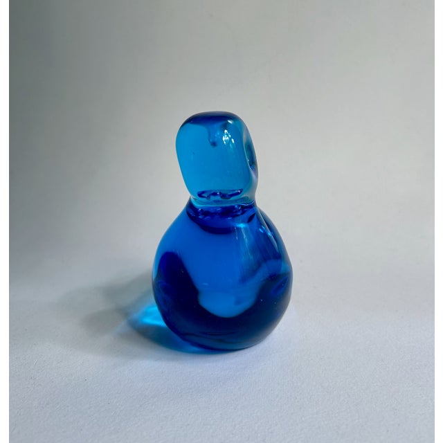 F M Konstglas Solid Blue Art Glass Bird, C. 1970 For Sale - Image 13 of 17