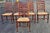 Late 20th Century Late 20th Century Set of Six English Oak Faux Bamboo Mahogany Six-Splat Ladder Back Chairs With Rush Seats For Sale - Image 5 of 13