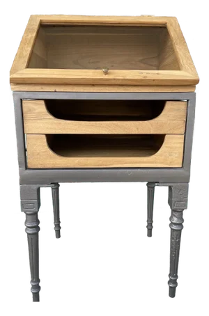 Industrial Teak Shadow Box Cabinet