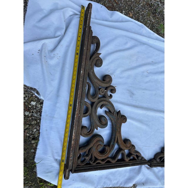 Victorian Set of Architectural Cast Iron Corbels- Matching Pair For Sale - Image 3 of 5