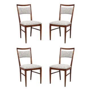 Set of 4 Paul McCobb Mid-Century Sculptural Walnut Dining Chairs by Directional For Sale