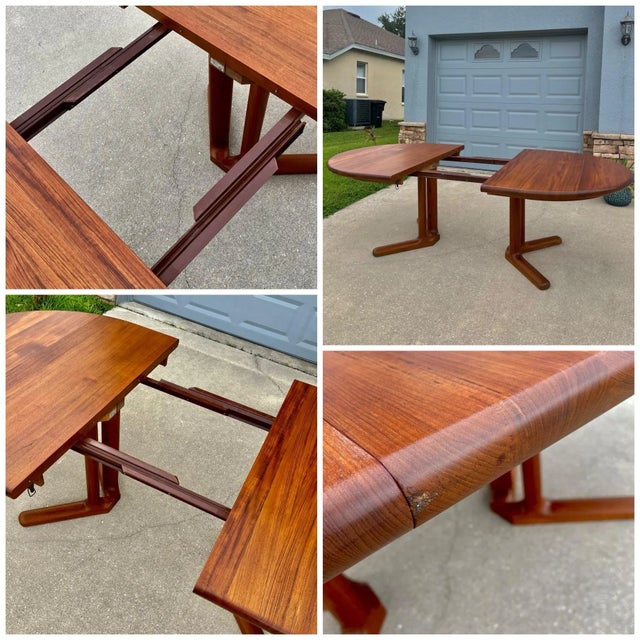 Mid Century Modern Extendable Rounded Dining Table With Pedestal Style