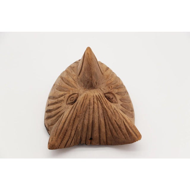 1970s 1972 Wooden Peruvian Folklore Owl Mask For Sale - Image 5 of 11