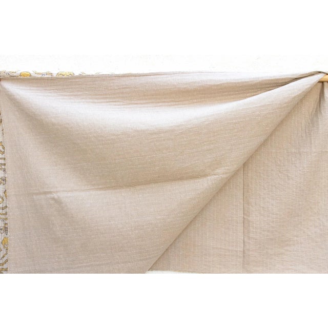 Marigold Sun Indian Block Print Bedcover For Sale In Los Angeles - Image 6 of 7