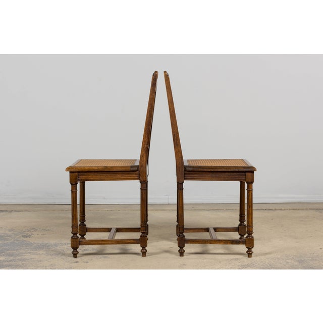 19th Century French Louis XIII Style Walnut and Cane Dining Chairs - Set of 8 For Sale - Image 12 of 18