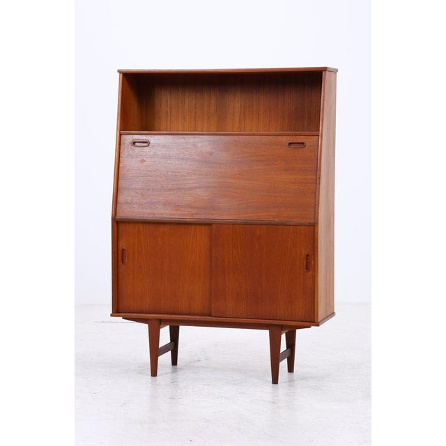 Vintage Teak Cabinet with Secretary and Sliding Doors For Sale - Image 4 of 16