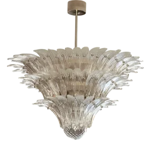 Eclectic Murano Chandelier with Feather Prisms in the style of Barovier, 2010