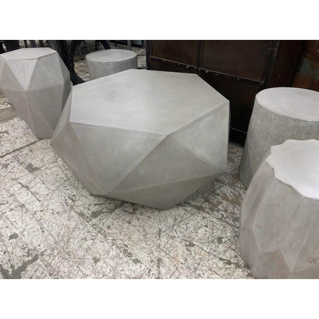 Sculpture Materials Modern Geometric Design Concrete Coffee Table For Sale - Image 7 of 10