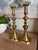Vintage Solid Brass Octagonal Candlesticks With Swirl Glass Bobeches, Pair For Sale - Image 4 of 13