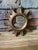 Vintage 1960s Petite 8.5" Acanthus Leaf Sunburst Wall Mirror For Sale - Image 12 of 16