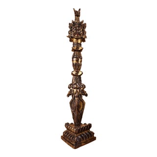 Monumental Vintage Gilt Bronze Phurba Dagger - Tibetan Mahakala / Hayagriva Ritual Dagger, 26" For Sale