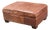 Rustic Leather Storage Ottoman, Cognac For Sale