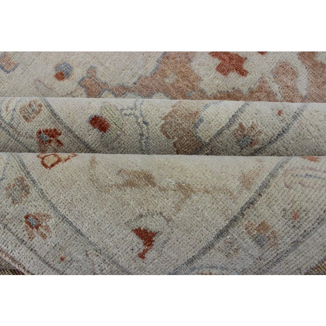 Modern Oushak Rug With All-Over Floral Design in Wool by Keivan Woven Arts For Sale - Image 10 of 12