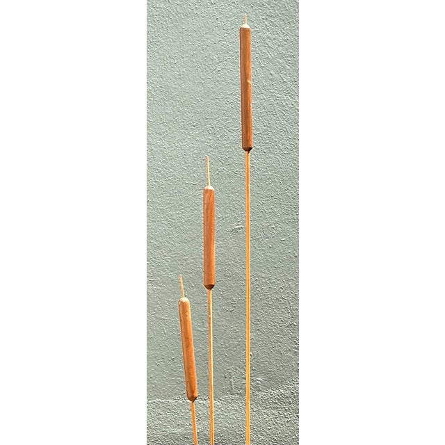 Vintage Hand Carved Sculpture of Cattails For Sale - Image 4 of 12