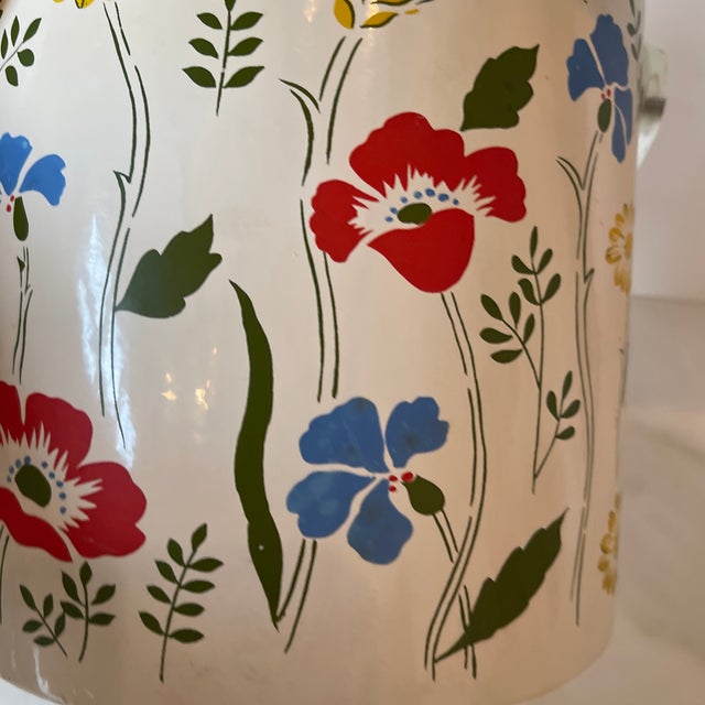 Plastic 1970s Botanical Ice Bucket With Lucite Handle For Sale - Image 7 of 13