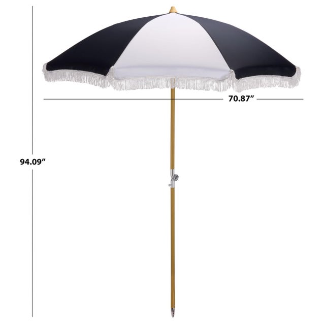 Transform your beach days with the Gallo 6.5 ft beach umbrella in navy stripe. This stylish accessory offers optimal...