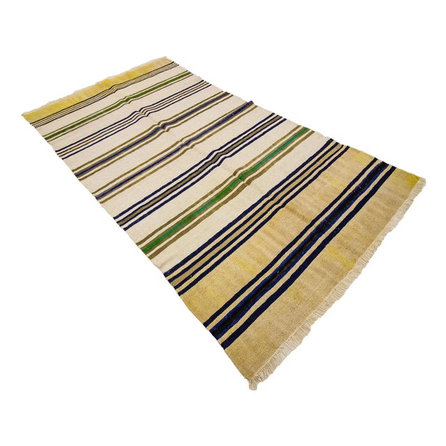 Traditional Mid 20th Century Vintage Hemp Kilim Rug-4′8″ × 8′10″ For Sale - Image 3 of 7