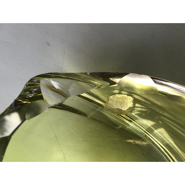 Chartreuse Crystal Ashtray from Val Saint Lambert, Belgian, 1960s For Sale - Image 8 of 16