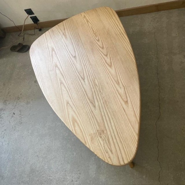 Triangular Coffee Table in Wood For Sale - Image 4 of 6