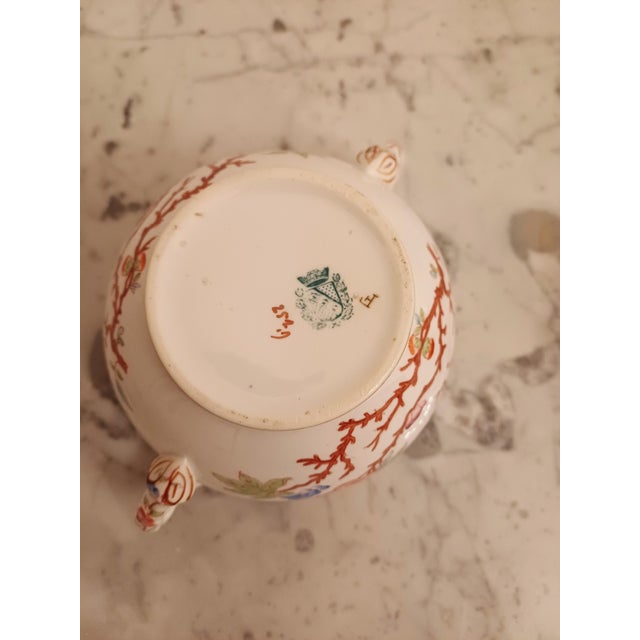 Antique French Porcelain Tea andCoffee Set Minton 252 Pattern by Sarreguemines, 1900, Set of 4 For Sale - Image 6 of 16