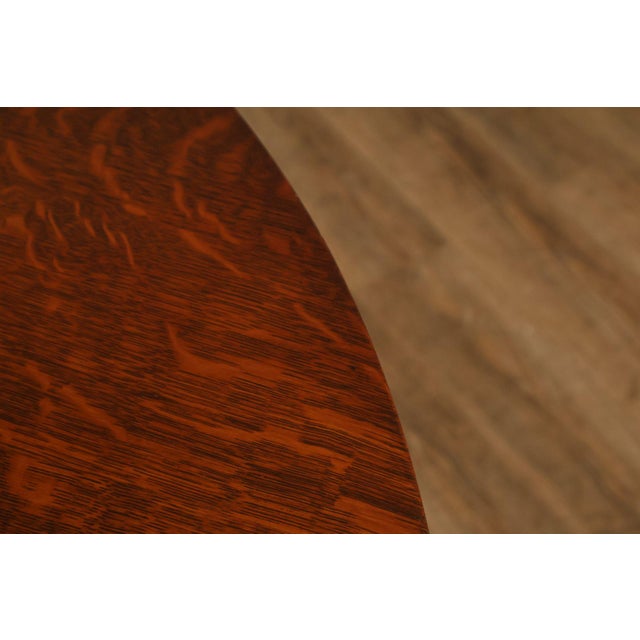 Antique L. & J.G. Stickley No. 716 Mission Oak Shoe Foot Round Dining Table For Sale - Image 11 of 18
