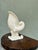 Late 20th Century Vintage White Pearlescent Ceramic Cornucopia Vase — Coastal Hollywood Regency Shell For Sale - Image 5 of 6