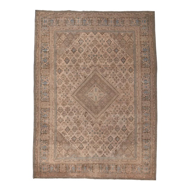 Early 20th Century Distressed Faded Antique Persian Rug, 10'00 X 13'06 For Sale