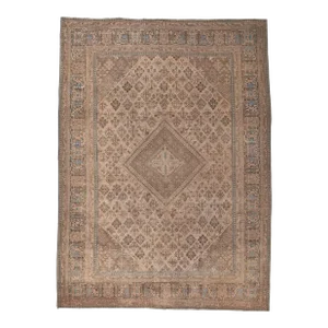 Early 20th Century Distressed Faded Antique Persian Rug, 10'00 X 13'06