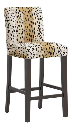 Chelsea Bar Stool in Caramel Linen Leopard